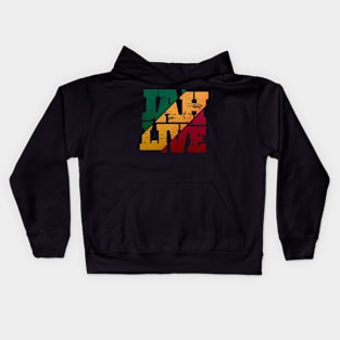 Jah Live Rasta Colors Distressed Reggae Kids Hoodie